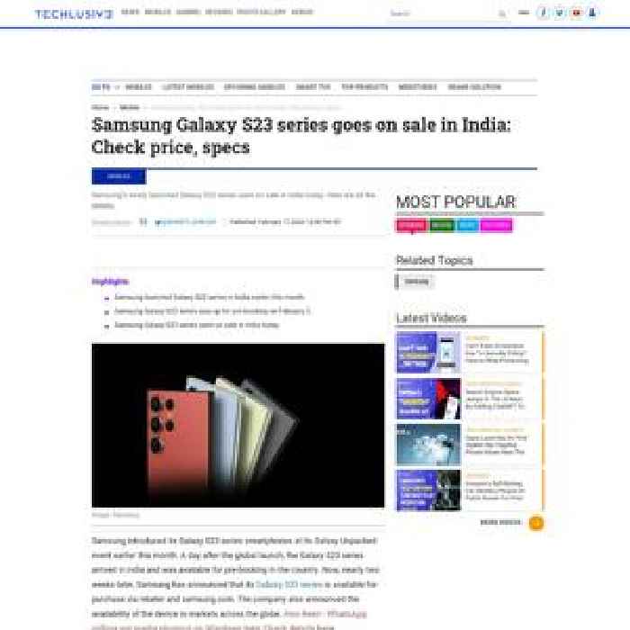 Samsung Galaxy S23 series goes on sale in India: Check price, specs