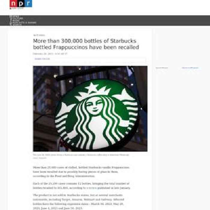 The FDA has recalled more than 300,000 bottles of One News Page