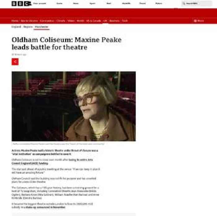 Oldham Coliseum: Maxine Peake leads battle for theatre