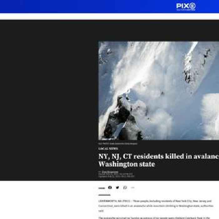 NY, NJ, CT residents killed in avalanche in Washington state