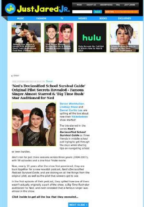 'Ned's Declassified School Survival Guide' Original Pilot Secrets Revealed - Famous Singer Almost Starred & 'Big Time Rush' Star Auditioned for Ned