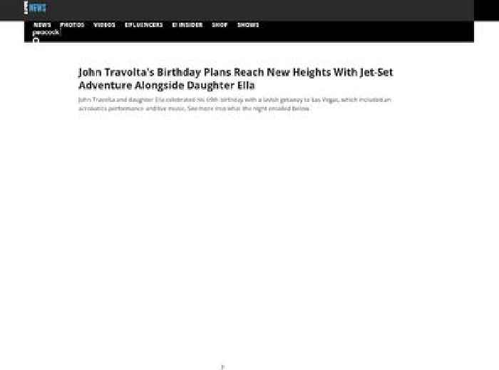 
                        John Travolta's Birthday Plans Reach New Heights With Jet-Set Trip
