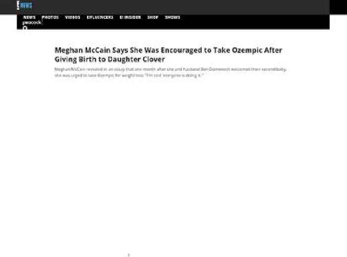
                        Meghan McCain Says She Was Told to Take Ozempic After Giving Birth
