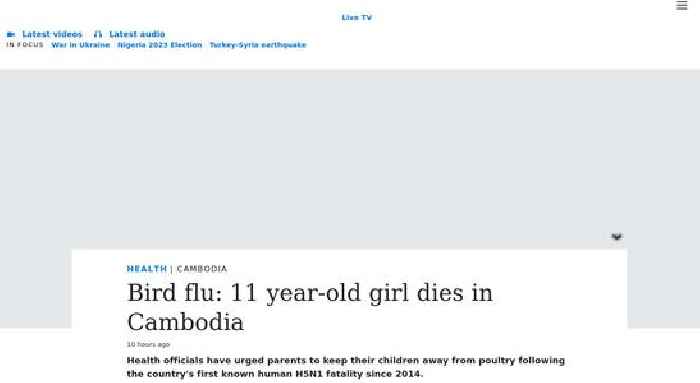 Bird flu: 11 year-old girl dies in Cambodia