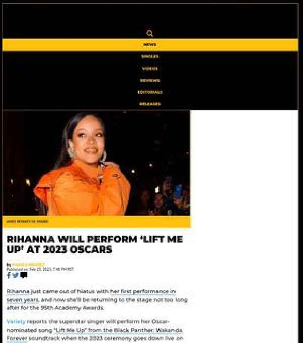 Rihanna Will Perform ‘Lift Me Up’ at 95th Oscars