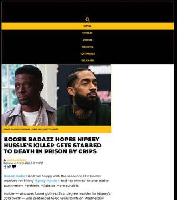 Boosie Badazz Hopes Nipsey Hussle's Killer Gets Stabbed To Death In Prison By Crips