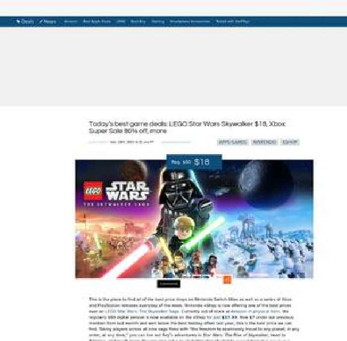Today’s best game deals: LEGO Star Wars  Skywalker $18, Xbox Super Sale 80% off, more