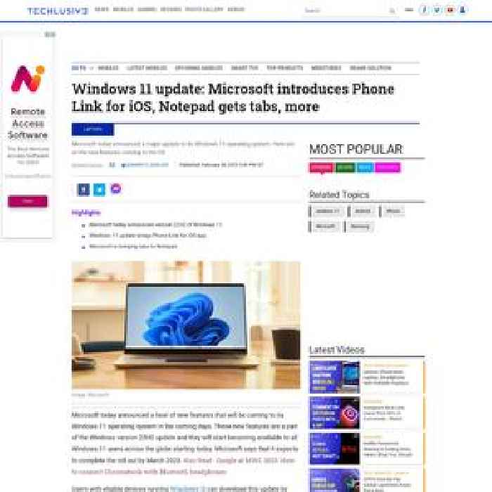 Windows 11 update: Microsoft introduces Phone Link for iOS, Notepad gets tabs, more