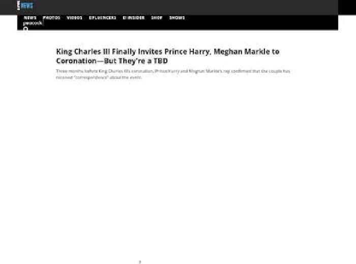 
                        King Charles Finally Invites Prince Harry to His Coronation
