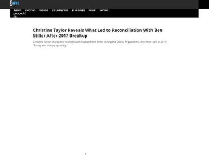 
                        Christine Taylor Shares How She and Ben Stiller Rekindled Their Love
