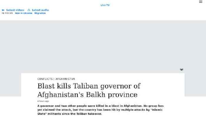 Blast kills Taliban governor of Afghanistan's Balkh province