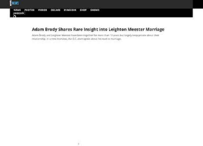 
                        Adam Brody Shares Rare Insight into Leighton Meester Marriage
