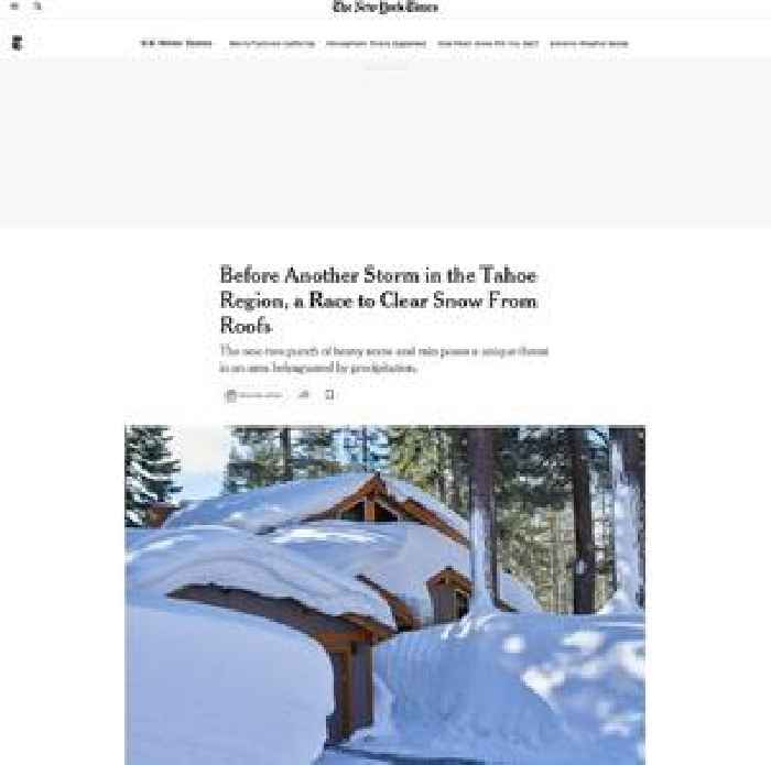 Residents in Lake Tahoe Region Race to Clear Snow Before California Storm