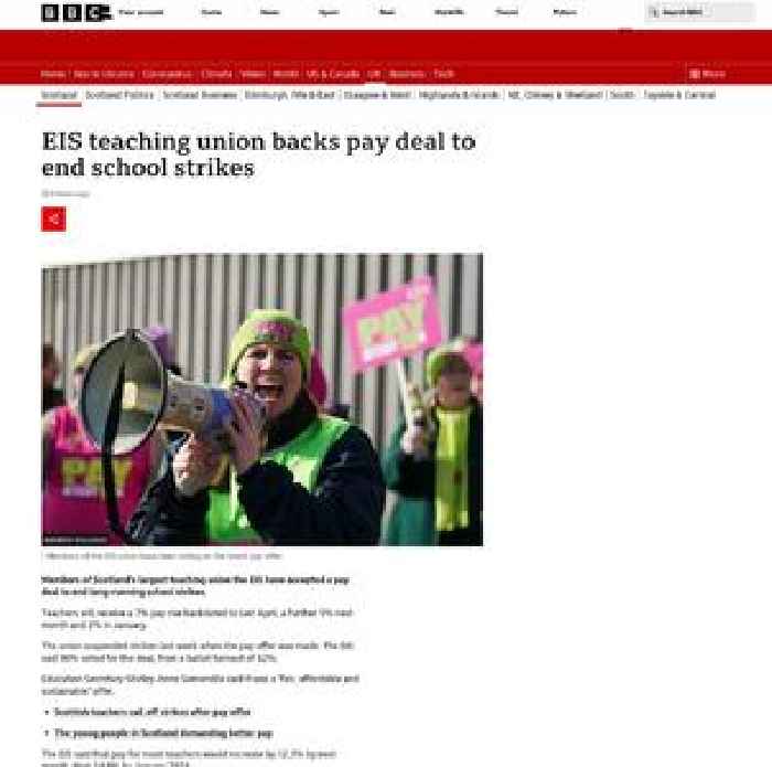 Largest Scotland teaching union backs pay deal to end strikes