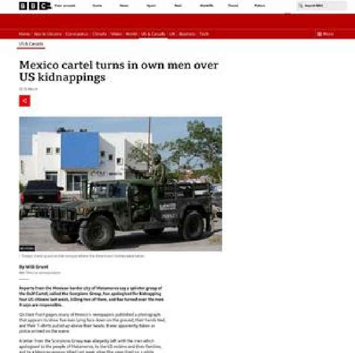 Mexico cartel turns in own men over US kidnappings