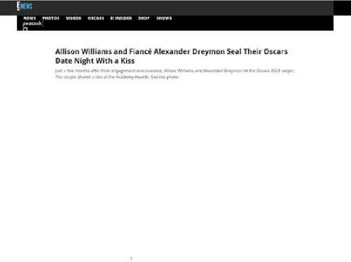 
                        Allison Williams, Alexander Dreymon Seal Oscars Date Night With a Kiss
