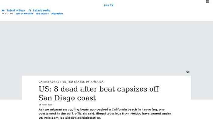 US: 8 dead after boat capsizes off San Diego coast