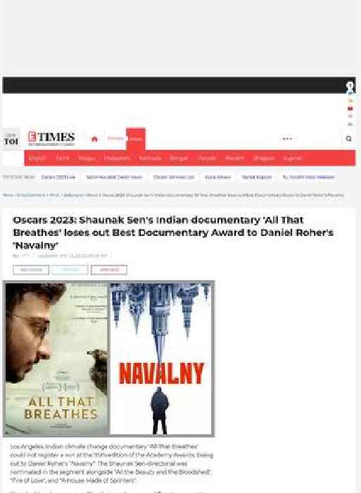 'All That Breathes' loses Oscar to 'Navalny'