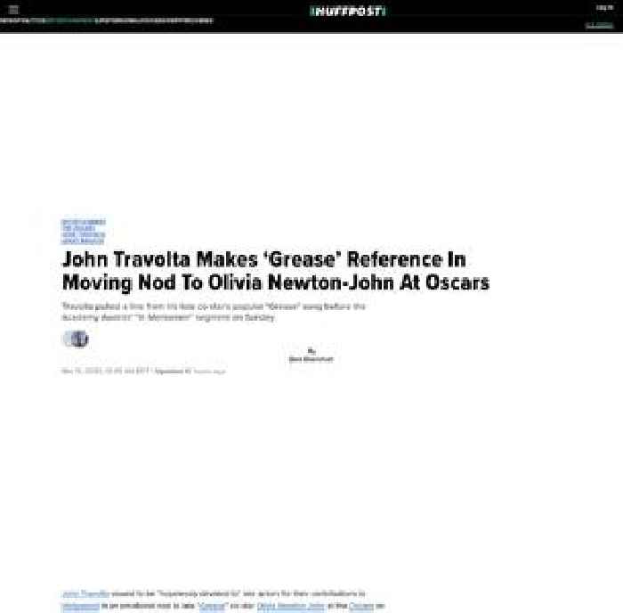 

    John Travolta Makes ‘Grease’ Reference In Moving Nod To Olivia Newton-John At Oscars

