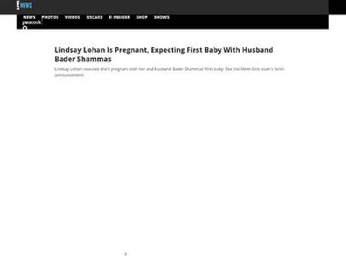 
                        Lindsay Lohan Is Pregnant, Expecting First Baby With Bader Shammas
