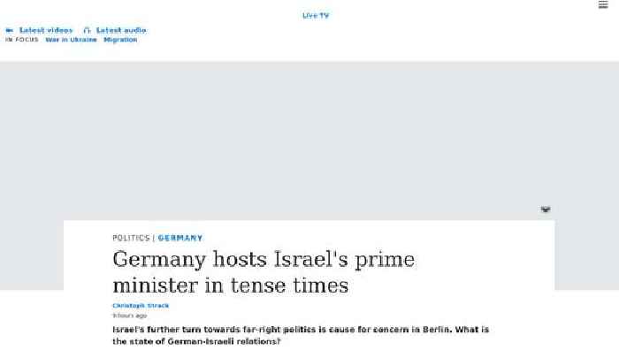 Germany hosts Israel's prime minister in tense times