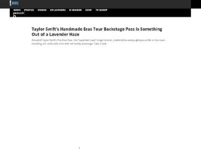 
                        See Taylor Swift's Handmade Eras Tour Backstage Pass for Her Dad
