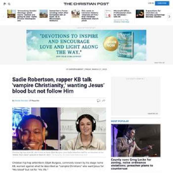 Sadie Robertson, rapper KB talk 'vampire Christianity,' wanting Jesus’ blood but not follow Him