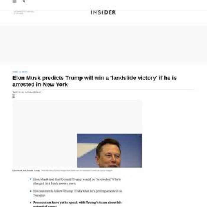 Elon Musk predicts Trump will win a 'landslide victory' if he is arrested in New York