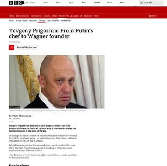 Yevgeny Prigozhin: From Putin's chef to Wagner founder