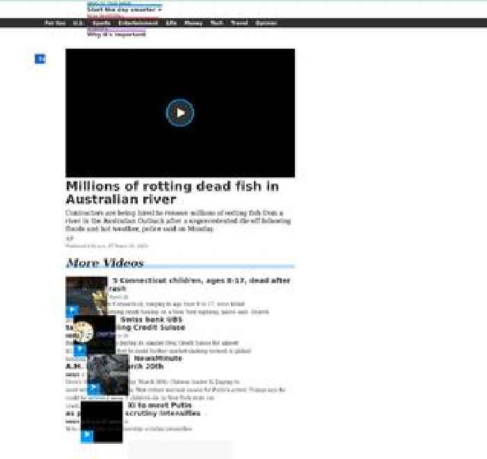 Millions of rotting dead fish in Australian river