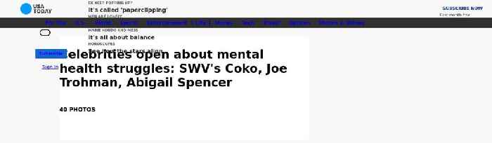 Celebrities open about mental health struggles: SWV's Coko, Joe Trohman, Abigail Spencer
