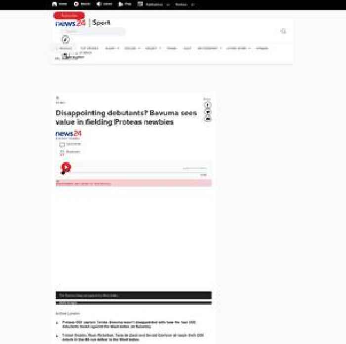 News24.com | Disappointing debutants? Bavuma sees value in fielding Proteas newbies