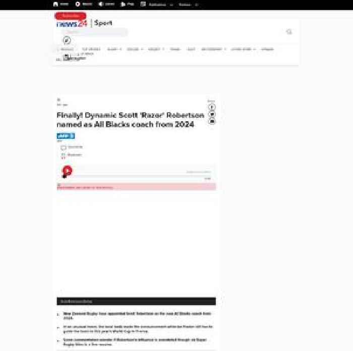 News24.com | Finally! Dynamic Scott 'Razor' Robertson named as All Blacks coach from 2024