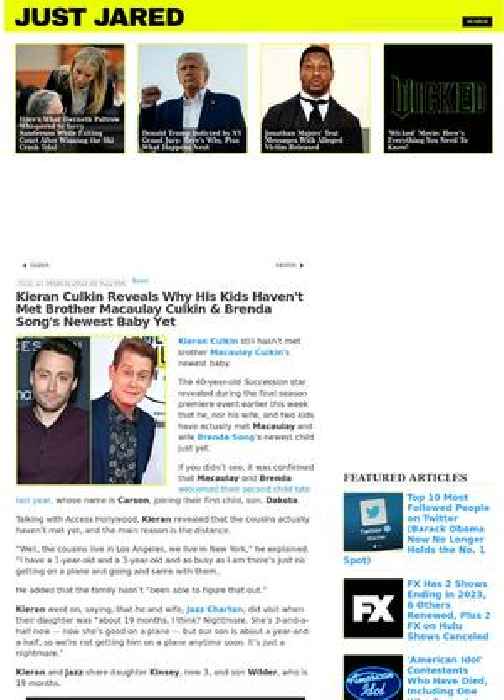 Kieran Culkin Reveals Why His Kids Haven't Met Brother Macaulay Culkin & Brenda Song's Newest Baby Yet