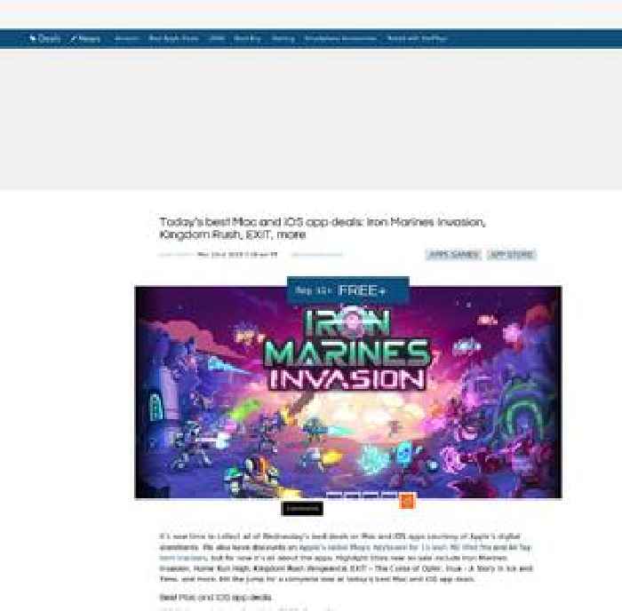 Today’s best Mac and iOS app deals: Iron Marines Invasion, Kingdom Rush, EXIT, more
