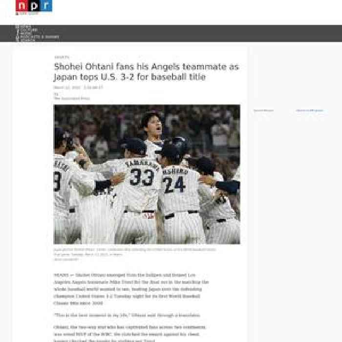 Shohei Ohtani fans his Angels teammate as Japan tops U.S. 3-2 for baseball title