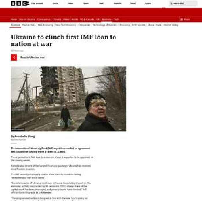 Ukraine to clinch first IMF loan to nation at war