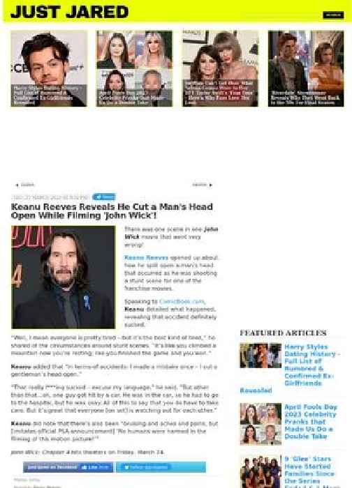 Keanu Reeves Reveals He Cut a Man's Head Open While Filming 'John Wick'!
