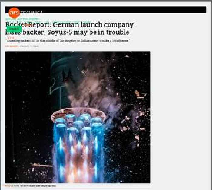 Rocket Report: German launch company loses backer; Soyuz-5 may be in trouble
