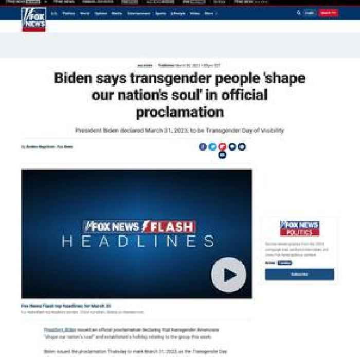 Biden says transgender people 'shape our nation's soul' in official proclamation