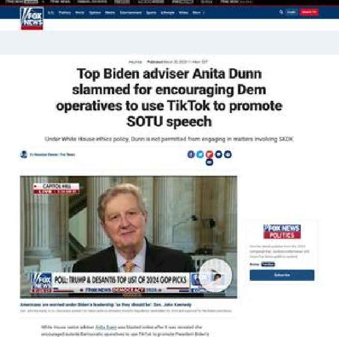 Top Biden adviser Anita Dunn slammed for encouraging Dem operatives to use TikTok to promote SOTU speech