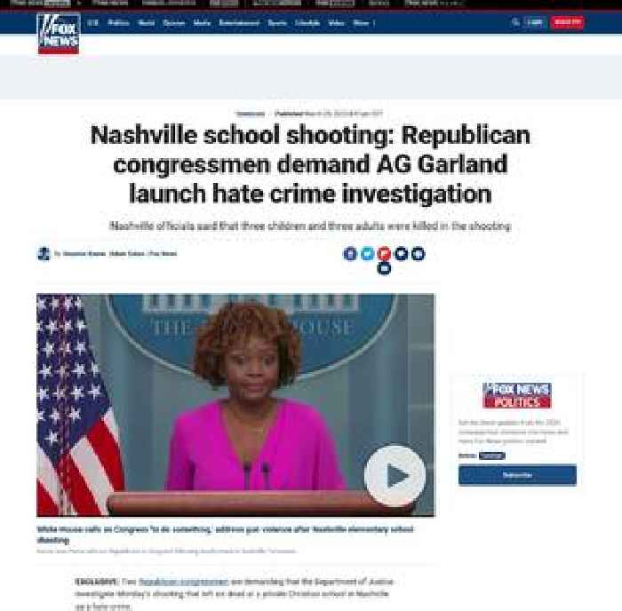 Nashville school shooting: Republican congressmen demand AG Garland launch hate crime investigation