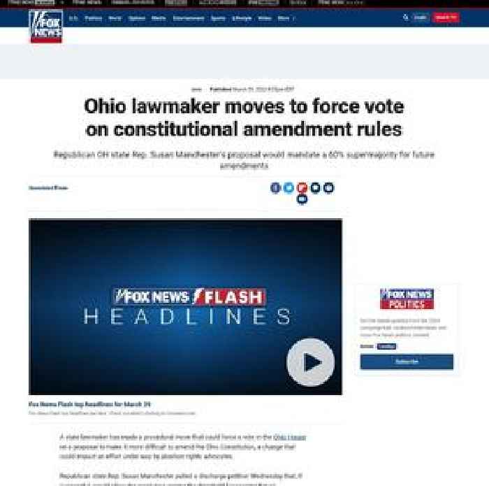 Ohio lawmaker moves to force vote on constitutional amendment rules