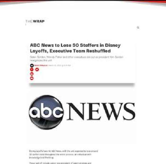ABC News to Lose 50 Staffers in Disney Layoffs, Executive Team Reshuffled