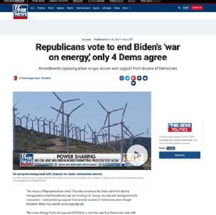 Republicans vote to end Biden’s ‘war on energy,' only 4 Dems agree
