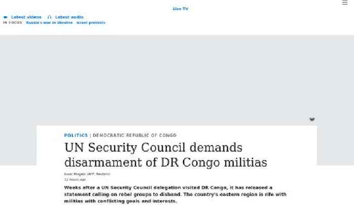 UN Security Council demands disarmament of DR Congo militias