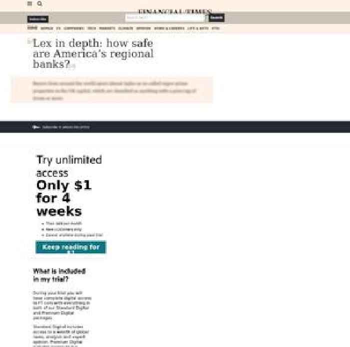 Lex in depth: how safe are America’s regional banks?