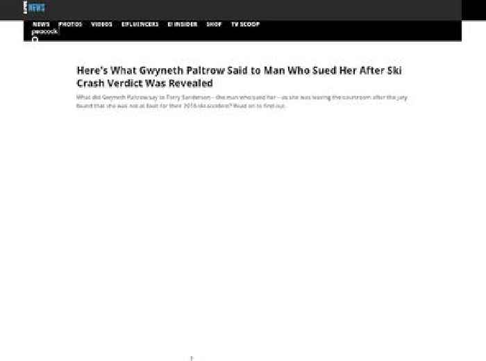 
                        What Gwyneth Paltrow Said to Man Who Sued Her After Ski Crash Verdict
