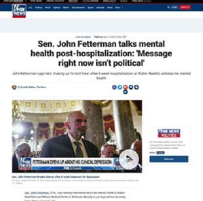 Sen. John Fetterman talks mental health post-hospitalization: 'Message right now isn’t political'