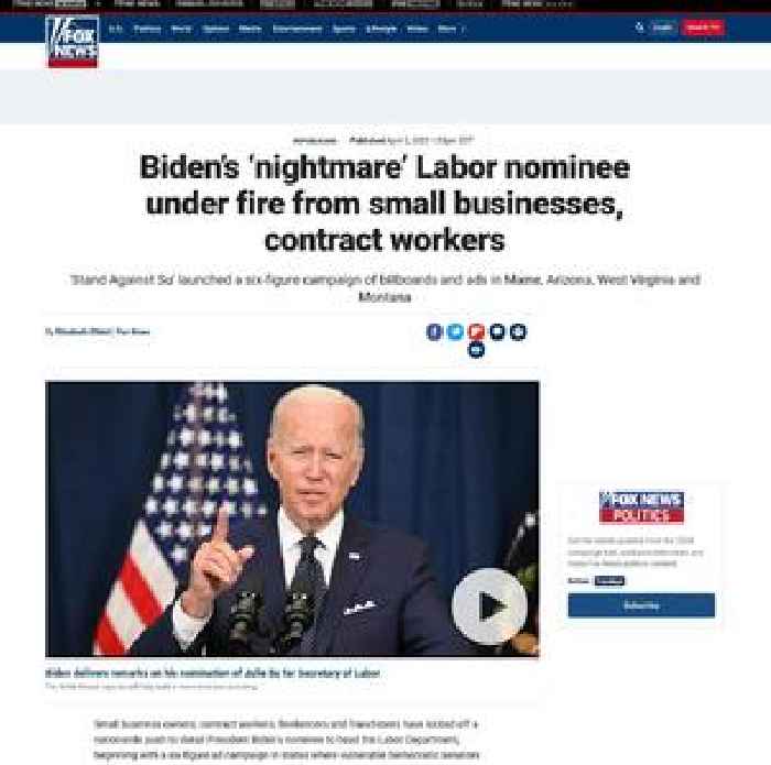 Biden’s ‘nightmare’ Labor nominee under fire from small businesses, contract workers